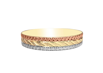 3 Tone Plated | Diamond Cut Bangles